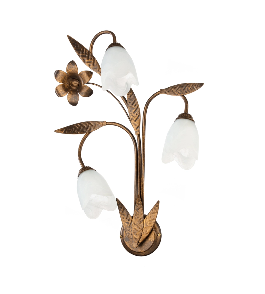 APPLIQUE 3 LUCI ONLI "SONIA" BRONZO E14